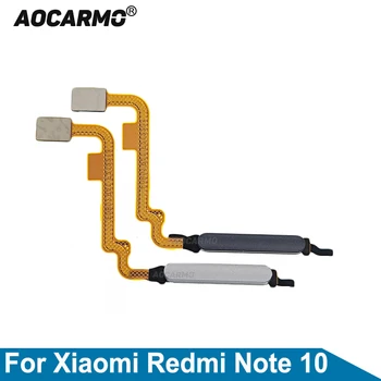 Aocarmo Home Бутон Тъч ID сензор за пръстови отпечатъци Гъвкав кабел за Redmi Note 10 Дубликат част