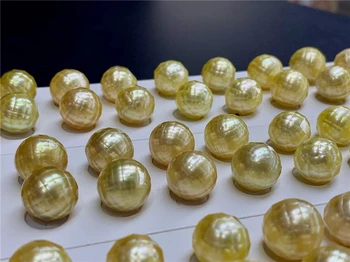 1бр свободни мъниста Соленото море фасетиран перли в златен кръг на едро за diy за бижута 12/14 мм