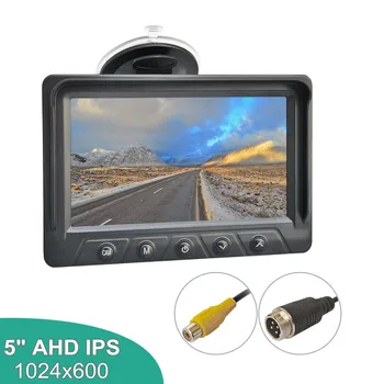 DIYKIT 5-инчов автомобилен монитор за обратно виждане AHD IPS с цифров екран, поддръжка на автомобилната камера AHD CVBS