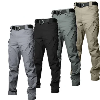 Летни мъжки тактически военни панталони-карго IX9, стрейчевые армейските панталони, всекидневни армейските панталони с много джобове, мъжки туристически панталони за риболов