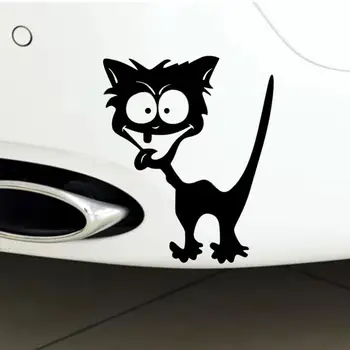 Водоустойчив стикер за полагане на автомобил със забавни шарени котки, аксесоари за украса на автомобила, 13 см x 11 см