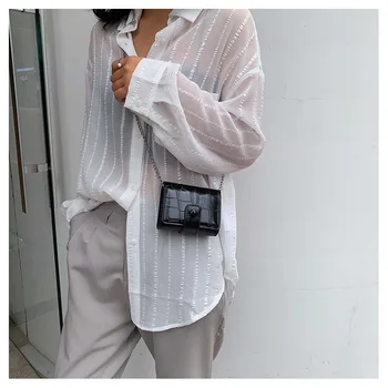 Мини чанта през рамо за жени, модни косметичка за съхранение на изкуствена кожа, малки преносими чанта за грим, с червило чанта чанта
