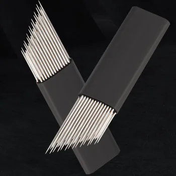 20 броя висококачествена бродерия Игла без сенки 0,18 ультратонкой игла за вежди с мъгла, модел за устни ръчно изработени, три реда 29 игли