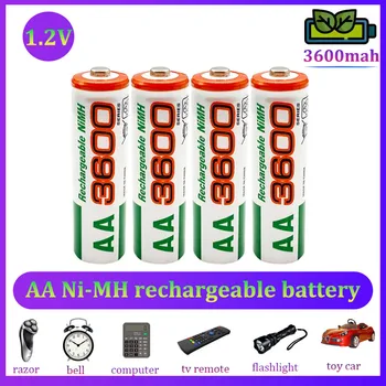 1.2 AA батерия 3600 mah NiMH акумулаторна батерия е подходяща за дистанционно управление на фенерче, резервна батерия Компактна и преносима