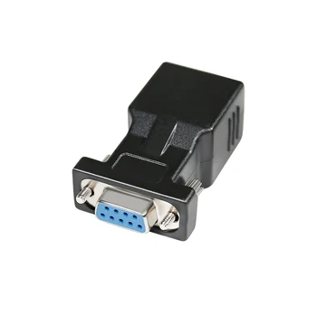 DTECH DB9-RJ-45 Сериен адаптер RS232 Female-RJ-45 Female Ethernet Конвертор, който е Съвместим със стандартните 9-контактни устройства RS-232