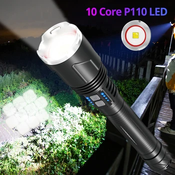 Мощен фенер XHP110, акумулаторна батерия 26650 USB, акумулаторна батерия led фенерче, суперяркая тактическа светкавица, USB-увеличение-лампа