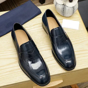 2023 Класически Нови Мъжки Луксозни Кожени обувки с най-Високо качество, Дизайнерски Обувки, Ежедневни Модела обувки, Обувки за Сватба-дерби, Бизнес обувки 45