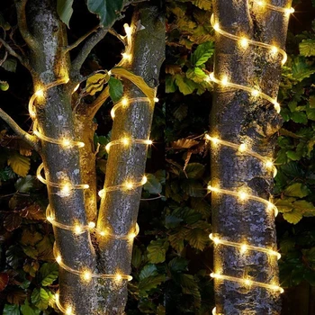 50 светодиоди, гирлянди от веревочных тръби, улични водоустойчив приказни светлини, градински венец за украса на Коледното коледна сватба