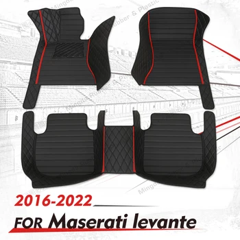 Автомобилни постелки от естествена кожа по поръчка за Maserati леванте 2016 2017 2018 2019 2020 2021 2022 Потребителски автоматично накладки за краката авто килим cov