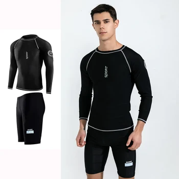 Нови мъжки модни бързо съхнещи бански костюми, потници за плуване UPF50 +, водни спортове, Плажен защита От Слънцето, бански костюм за сърф, L-4XL