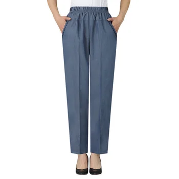 Дамски дънки, корейски модерни ежедневни директни дънкови панталони с висока талия, женски обикновена реколтата, свободни широки панталони 4XL 5XL