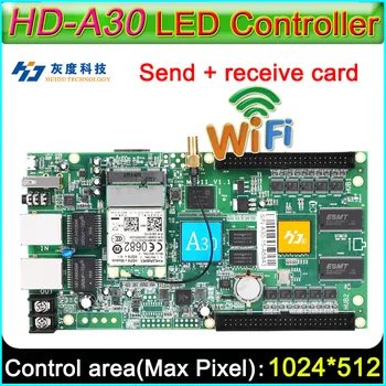 Пълноцветен карта асинхронни контролер, изпращане на карта с по-голям дисплей HD-A30 WiFi, контролер led дисплей със собствените си ръце