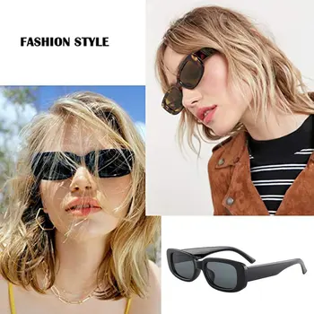 Реколта квадратни слънчеви Очила, Дамски Модни Маркови дизайнерски Слънчеви Очила, Дамски ретро-черни Правоъгълни Очила в малка Рамка Oculos De Sol