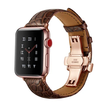 Френски каишка от кожа на алигатор за Apple watch band 42 мм 38 мм 44 мм 40 мм apple watch 6 5 4 3 2 гривна iwatch Fhx-45P