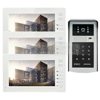 DIYSECUR 1024x600 7-инчов TFT LCD монитор, видео домофон видео домофон звънец за 300 000 Пиксела Камера RFID четец + парола