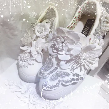 Лоферы ръчно изработени с цветя по поръчка, парусиновая обувки с ниски берцем, дамски модни ежедневни обувки 35-40