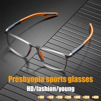 FG TR90 Silicone Frame Sports Reading Glasses for Mens Против Blue Light Ultra-Light Presbyopia Glasses очила за четене мъжки