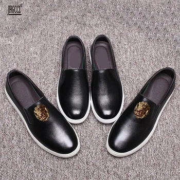 Мъжки ежедневни обувки от телешка кожа с горния слой, извънгабаритни обувки на плоска подметка 38-48, лоферы, дизайнерска луксозна спортни обувки Zapatos Hombre P11