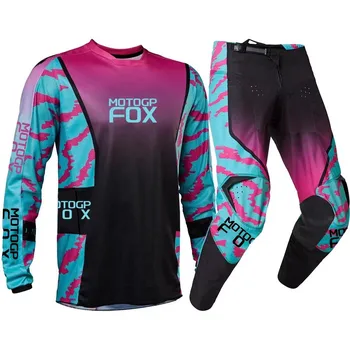 НОВ Комплект тениски и панталони за мотокрос Motogpfox MX Offroad Bike Cross Country МТБ DH UTV 2023