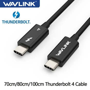 Кабел Wavlink Thunderbolt 4 За пренос на данни 40 Gbit/s, USB-C, видеокабель Поддържа Един 8K/Двойна 4K Дисплей и зареждане с мощност 100 Вата За Macbook