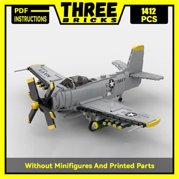 Градивните елементи на Moc военната серия в мащаб 1:35, модел A2D Skyshark, Технология на Самолета, Тухли, направи си сам, Монтаж, Изтребител, Играчка за деца