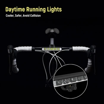 Най-новият супер ярки led велосипеден фенер, USB акумулаторна велосипедна светлината на прожекторите, 5 режима, водоустойчив мотор фаровете, задна светлина