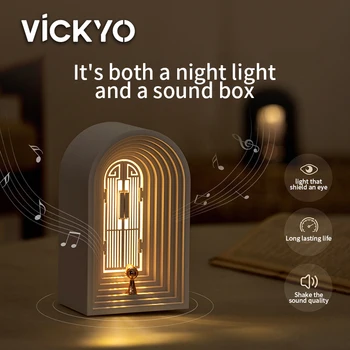 Мултифункционален Led нощна светлина VICKYO Bluetooth управление със звук, креативна настолна лампа, USB зареждане, за подаръци за Свети Валентин