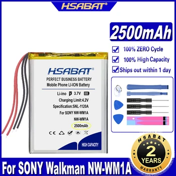 Батерия HSABAT NW-WM1A NW-WM1Z 2500 ма за плейъра Walkman на SONY NW-WM1A NW-WM1Z с 5-фиксирани батерии