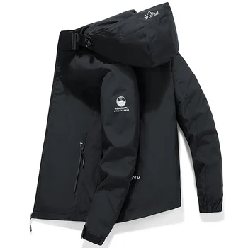 Водоустойчива спортна дамско яке за катерене, мъжки якета за туризъм на открито, мъжки ежедневни обикновен мъжки женски палто с качулка 5XL