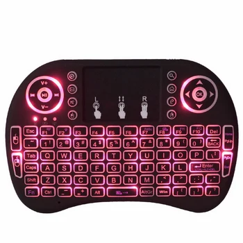 Мини Безжична клавиатура I8 с подсветка на английски език, преносима въздушна мишка 2.4 G, дистанционно управление тъчпад за Android TV Box, Лаптоп