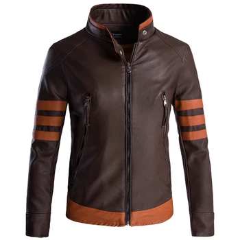 Мъжки якета от кожа Върколаци, изкуствена кожа, мъжки директна доставка, дрехи с цип, плътни модерни мотоциклетни байкерские палто размер плюс 5XL