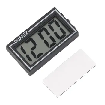 Черен Мини цифров LCD маса на арматурното табло на автомобила, настолен Календар, дата, час и малък часовник с функция календар