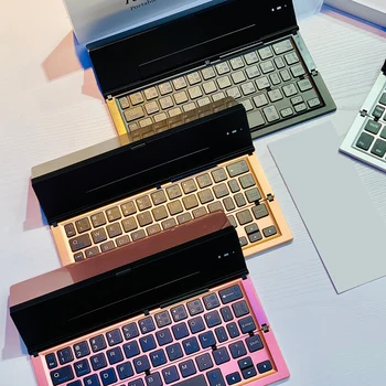 Сгъваема планшетная клавиатура от алуминиева сплав, малка клавиатура, лека, пылезащитная, съвместима с Bluetooth за универсален tablet телефон