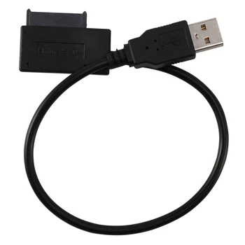USB 2.0 Mini Sata II 7 + 6 13Pin адаптер Кабел конвертор за лаптоп CD/DVD ROM Slimline Drive