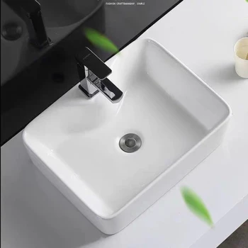 Квадратен тенис на мивка Настолен тип, Керамични художествен мивка, електроуреди мивка межплатформенный