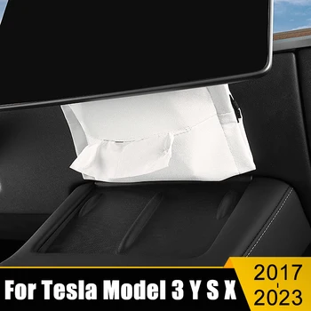 За Tesla, Модел 3 X Y S 2017-2019 2020 2021 2022 2023 Кола Кутии За Салфетки Подлакътник На Централната Конзола Калъф За Салфетки С Фиксирующим Каишка