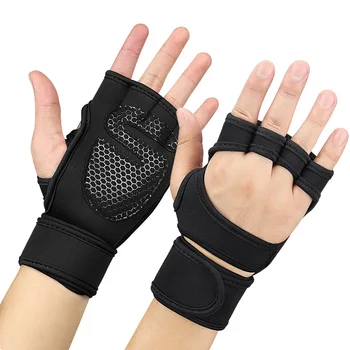 1 Чифт спортни ръкавици за фитнес във фитнес залата, Противоударная тренировочная ръкавица за вдигане на тежести, колоездене, ръкавици МТБ на половин пръст за мъже и жени