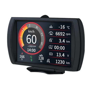 Многофункционален автомобилен централен дисплей M90 HUD GPS, измерване на наклон, OBD-II, километража скорост, автомобилни Аксесоари