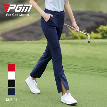 Дамски летни панталони за голф PGM с разрезными штанинами, тънки еластични панталони, бързосъхнеща и лесна за оформяне дамски дрехи за голф KUZ132