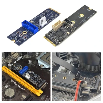Дънна платка PC-PCIE M2 NVME TYPE-E или 19pin Предни интерфейси USB, карта адаптер С поддръжка на USB3.2-Набор от чипове Renesas uPD720202