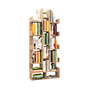 Bookshelf Прост етаж на Малка многопластови стелажи за съхранение под формата на дърво с Голям капацитет за студенти, малка библиотека за деца
