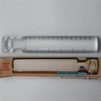 2X Увеличительная планк, акрилна линия-лупа с измервателната мащаб 0-14 см за четене на малки разпечатки и измерване на документи