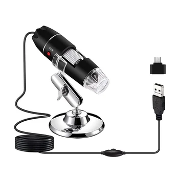 USB микроскоп 3 в 1 с 1600-кратно увеличение, 8 led, портативен микроскоп, мини-ендоскоп с преобразовательной глава TYPE-C