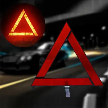 Предупреждение за извънредна счупят колата, триъгълник, червен, отразяваща Заплаха за сигурността, Авто триножник, сгънат рефлектор знак стоп cinta reflectante