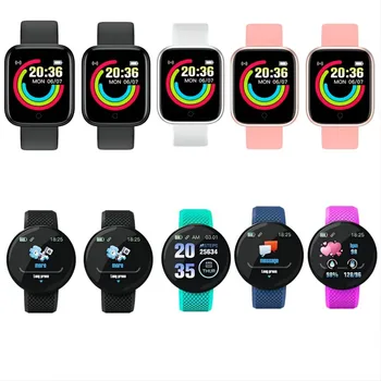 Продажба на едро, 10 бр, умни часовници Y68 D18, мъжки и дамски спортни смарт гривни D20, Синхронизиране, Bluetooth, телефон, зареждане чрез USB, потребителски тапети, ръчен часовник