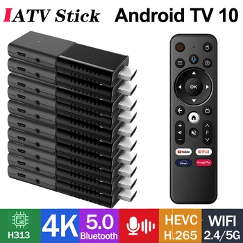 10 бр./компл. IATV Q3 Stick 4K 2G 16G Smart TV Stick Android10 Allwinner H313 ТЕЛЕВИЗИЯ конзола 2,4 G/5G WiFi HDR BT5.0 ключ VS X96 Plus