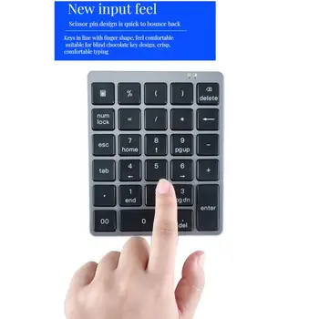 Цифрова клавиатура Bluetooth, акумулаторна 28 клавиши, безжична мини-цифрова клавиатура-Numpad за таблетен компютър Ipad, MacBook КОМПЮТРИ с Windows