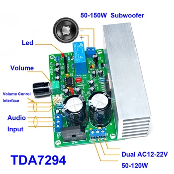 100 W TDA7294 NE5532 Супер Бас Hi-Fi Аудио Усилвател на Борда Субуфер 50-150 Hz, Усилвател на Мощност Двойна AC12-22V