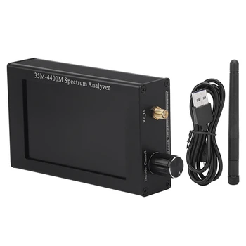 4.3-инчов спектрален анализатор с LCD екран 35 М-4400 м, ръчно прост анализатор на спектъра измерване на сигнала Lnterphone, черен