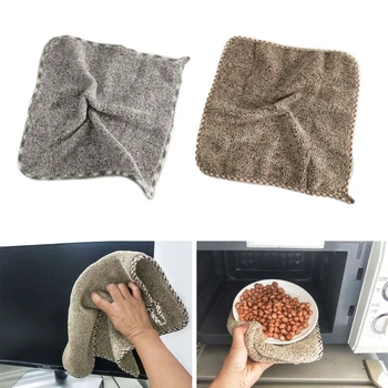 Многофункционално плюшевое кърпа с бамбуковым въглища, двустранно кърпа за почистване на домакински, кърпа, кърпа за миене на колата, инструмент за почистване
